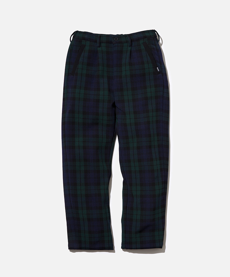 PLAID TUCK PANTS