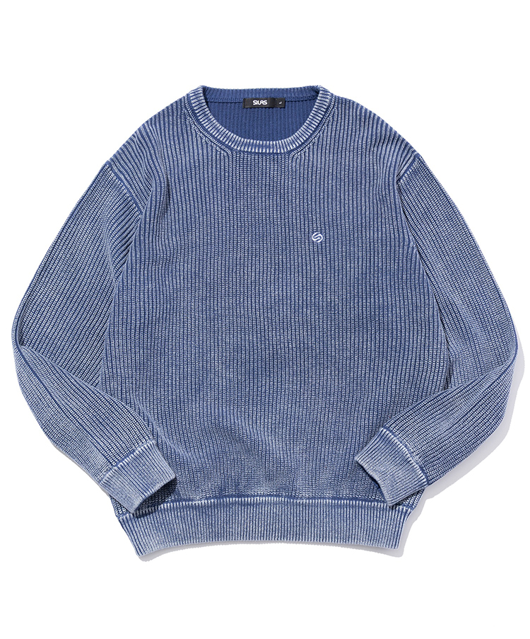SULFUR DYED CREW NECK KNIT